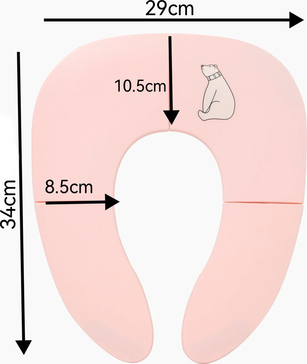 Kinder WC (roze) Bril Opvouwbaar Licht Ontwerp Hygiënisch Voor Onderweg WC Bril Voor Zindelijkheidstraining Makkelijk Mee Te Nemen Gratis Tasje Bijgeleverd