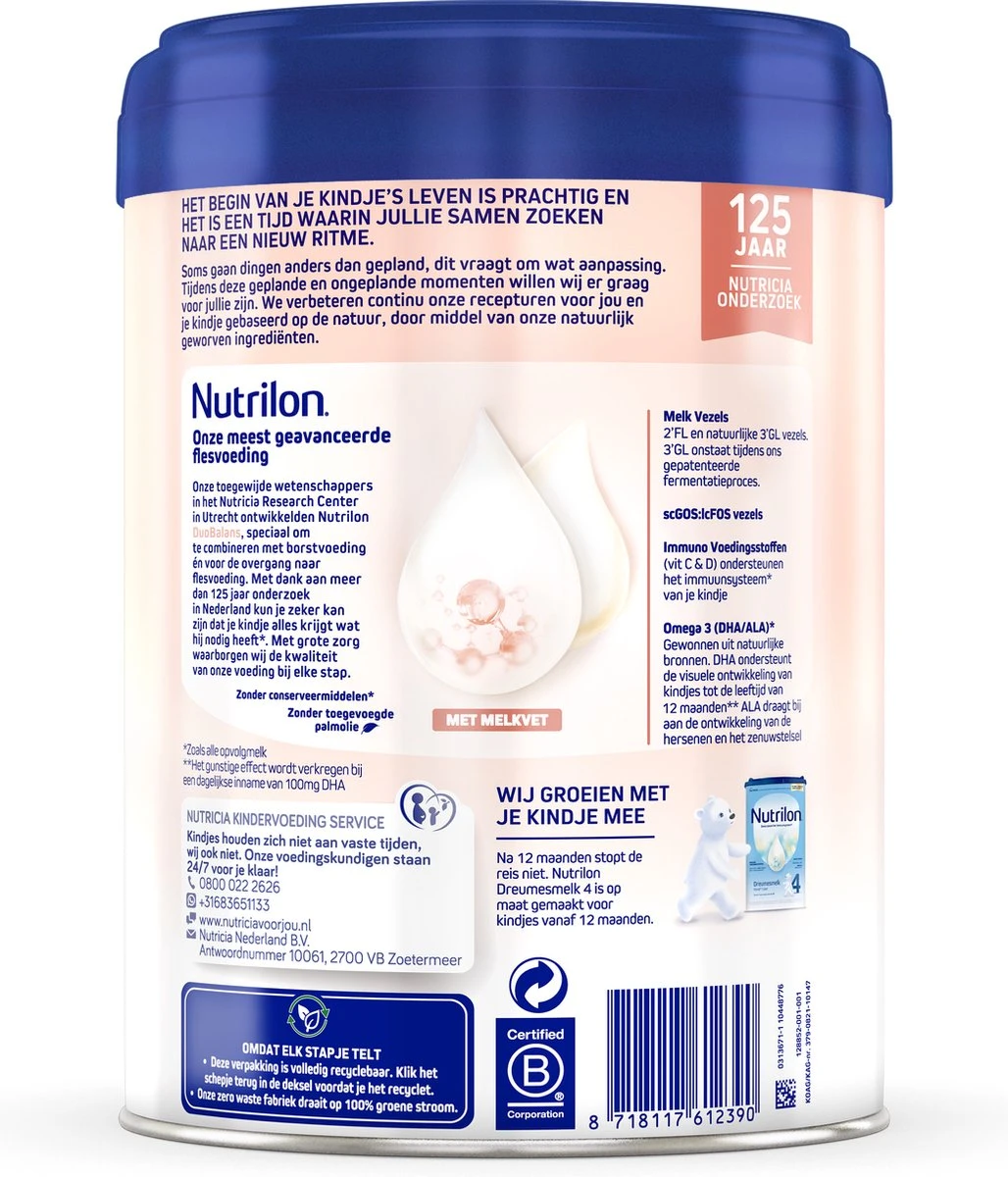 Nutrilon Duobalans 2 - Flesvoeding Vanaf 6 Maanden - 800g - Afbeelding 6