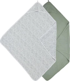 Meyco Badcape Basic Jersey/Cheetah 2-pack - Forest Green - 80x80cm