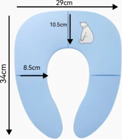 Kinder WC (blauw) Bril Opvouwbaar Licht Ontwerp Hygiënisch Voor Onderweg WC Bril Voor Zindelijkheidstraining Makkelijk Mee Te Nemen Gratis Tasje Bijgeleverd