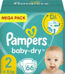 PampersĀ® Pampers - Baby Dry - Maat 2 - Mega Pack - 66 Luiers