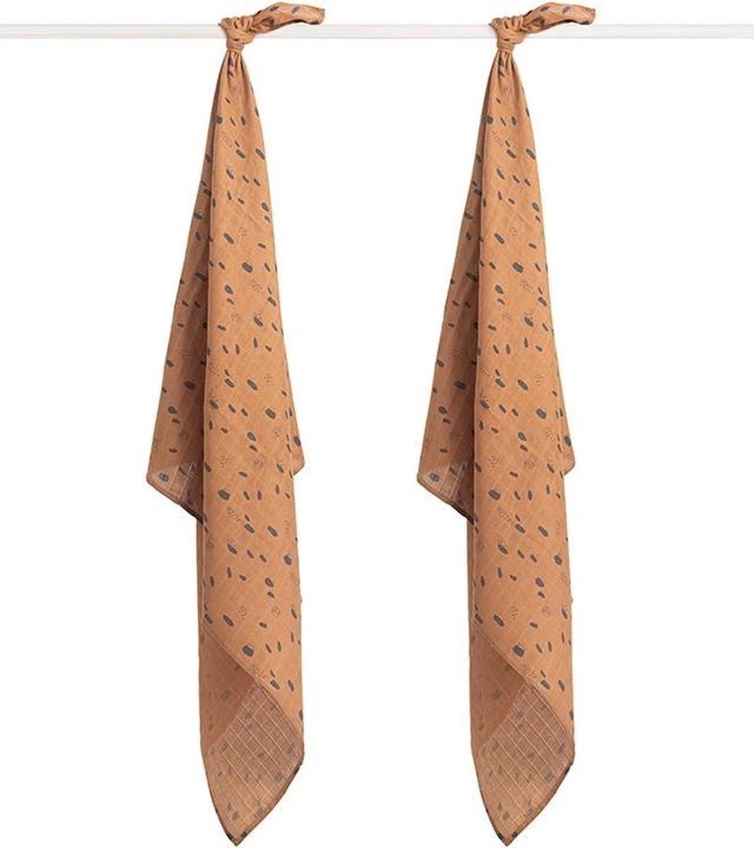 Jollein Hydrofiel Multidoek Spot 115x115cm - Caramel - 2 Stuks - Afbeelding 2