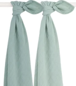 Jollein Hydrofiele Doek Large 115x115cm Bamboe Katoen - Ash Green - 2 Stuks