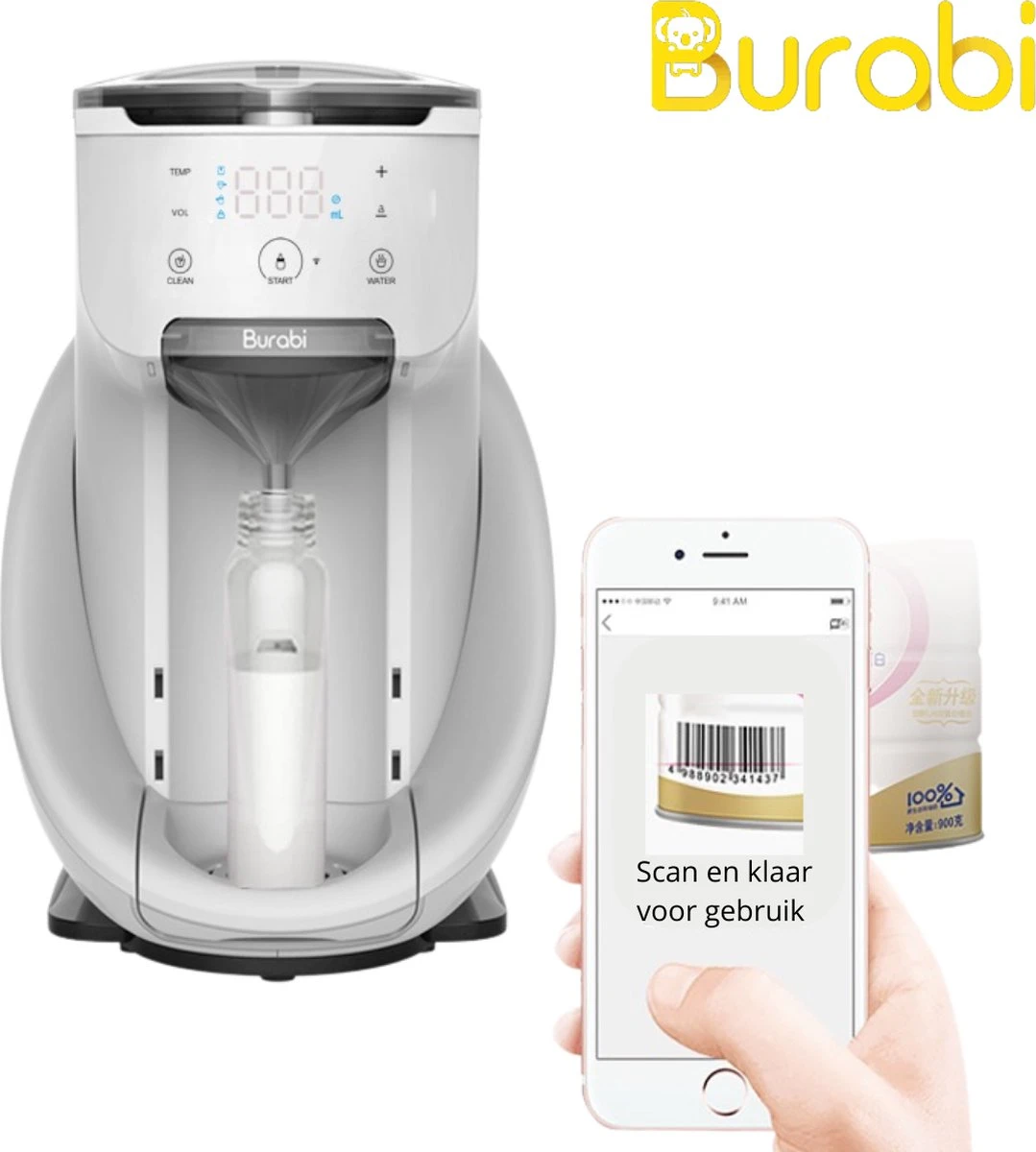 BURABI Automatische Baby Fles Maker | Fles Voeding Apparaat | Baby Senseo | Met App | Baby Verzorging | Baby Melk | Fles Bereiding | Babymelk | Baby Voeding - Afbeelding 8