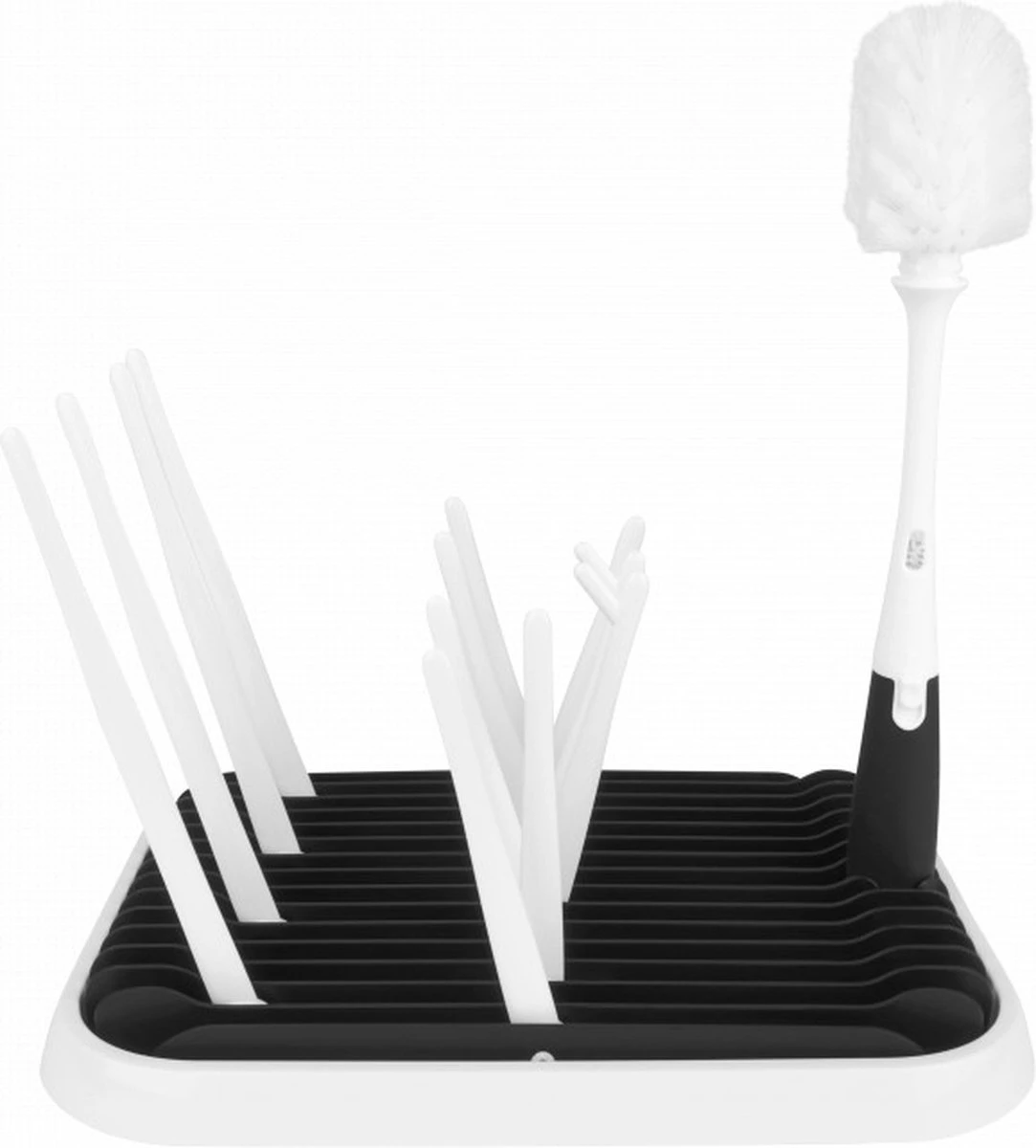 Nevi Afdruiprek Met Lekbak - Afdruipmat Voor 10 Flessen - Opvouwbaar Droogrek Babyfles - Inclusief Afwasborstel - Afbeelding 8