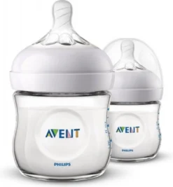 Philips Avent Natural Babyfles – SCF030/27 Babyfles (0m+) Voor Langzame Toevoer – 2 Stuks