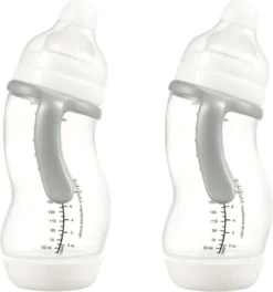 Difrax Anti-Colic Papfles XL Wide - 310 Ml - Wit/Transparant - 2 Stuks