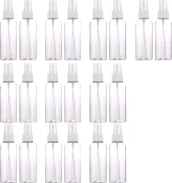 Merkloos 20 Stuks Spuitfles, Klein Navulbaar Draagbare Kunststof Verstuiver, Lege Plastic Parfumverstuiver, Fijne Nevel Doorzichtig Reisverstuiver, Flessen Voor Etherische Oliën, Parfum, Cosmetica (30ml)