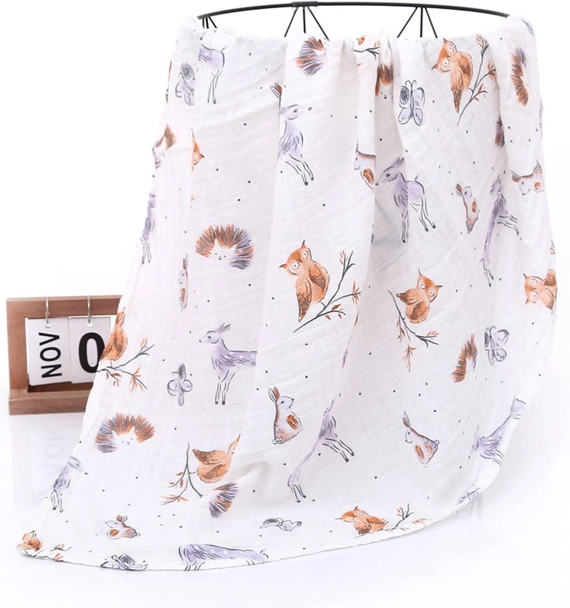 Set Van 2 | Hydrofiele Doeken XL - 120x120 Cm - Inbakerdoek - Egels - Swaddle Doek Groot - Hydrofiele Luier - Afbeelding 3