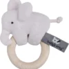 Baby's Only Houten Baby Rammelaar Olifant Gebreid - Classic Roze - Baby Cadeau