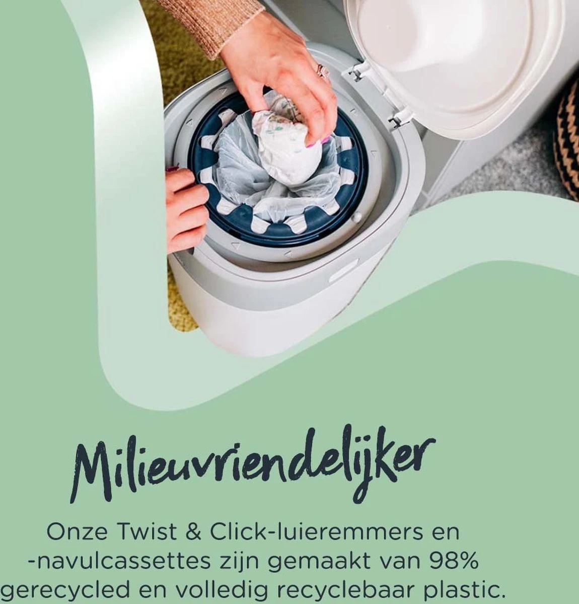Tommee Tippee Milieuvriendelijke Twist & Click Luieremmer - Met 1 Navulcassette - Blauw - Afbeelding 4