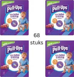 Huggies Pull Ups 8-17 Kg - 4x 17 Stuks - Maandbox - Pampers - Oefenbroekjes - Potty Training Broek Jongens 1-2.5 Jaar - Luiers