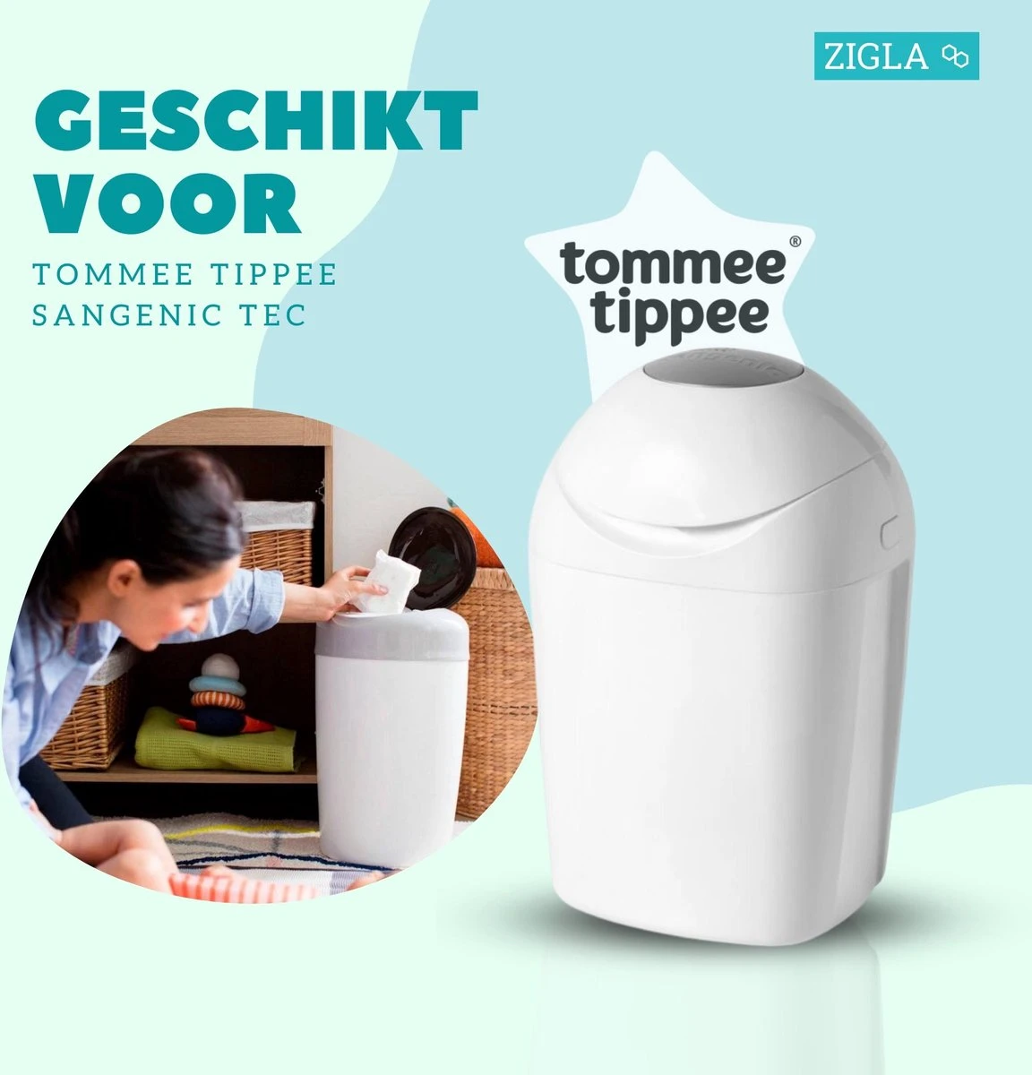 Zigla – 3x Luieremmer Navulling – Navulcassette - Geschikt Voor Tommee Tippee Sangenic Tec - Afbeelding 3
