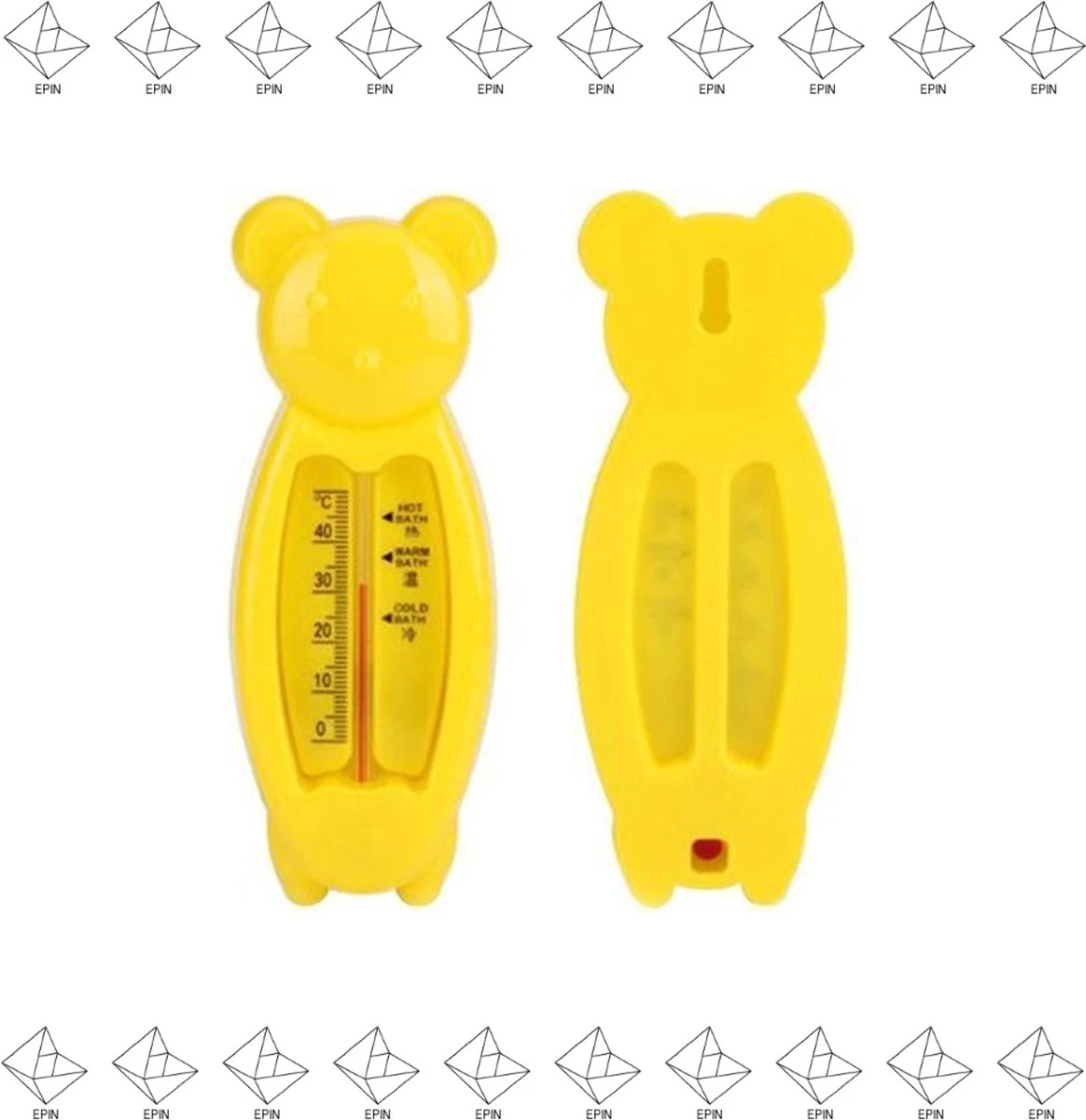 Merkloos EPIN | Badthermometer | Voor Baby's En Kinderen | Temperatuurmeter Voor In Bad | Geel Bad Beertje