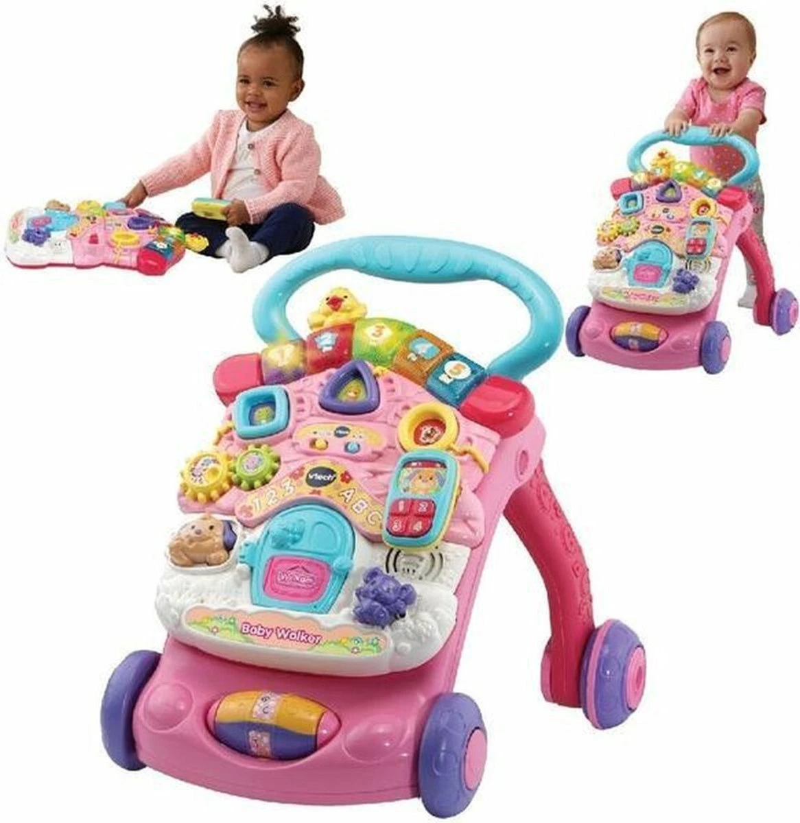 VTech 2 In 1 Baby Walker - Educatief Babyspeelgoed - Roze - 9 Tot 36 Maanden - Afbeelding 5