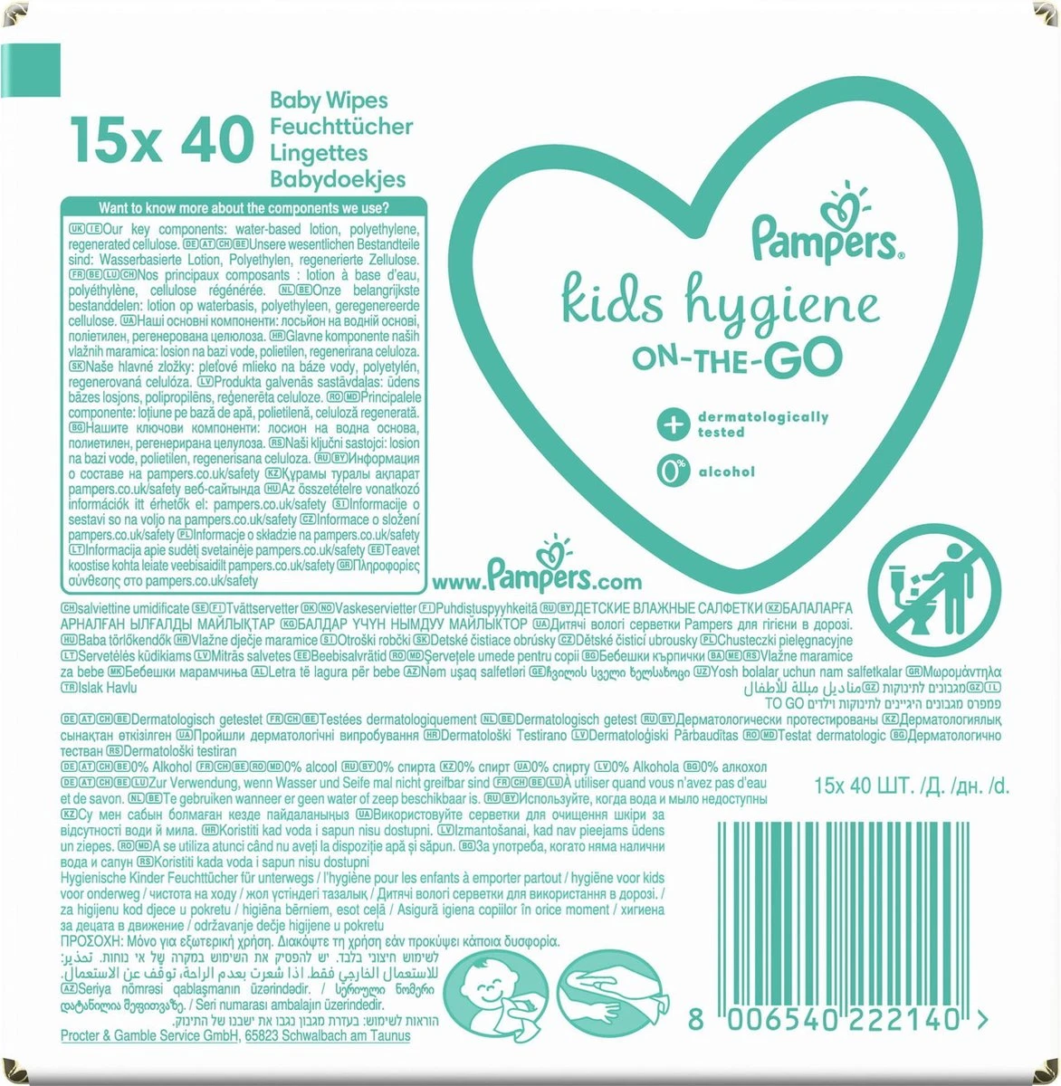 Pampers® Pampers Kids Hygiene On-The-Go Doekjes - 600 Doekjes - Afbeelding 14