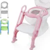 LifeGoods WC Verkleiner Met Trapje - Trainer Met Opstapje - 2 Tot 7 Jaar - Roze/Wit