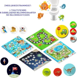 Zindelijkheidstraining Beloningssystemen + Plasstickers | 8 Dubbelzijdige Beloningskaarten + 320 Beloningsstickers En 4 Plasstickers | Kinderen Belonen Met Stickers Werkt! Belonen Met Stickers | Beloningsysteem Jongens | Zindelijk Maken Op Het Potje