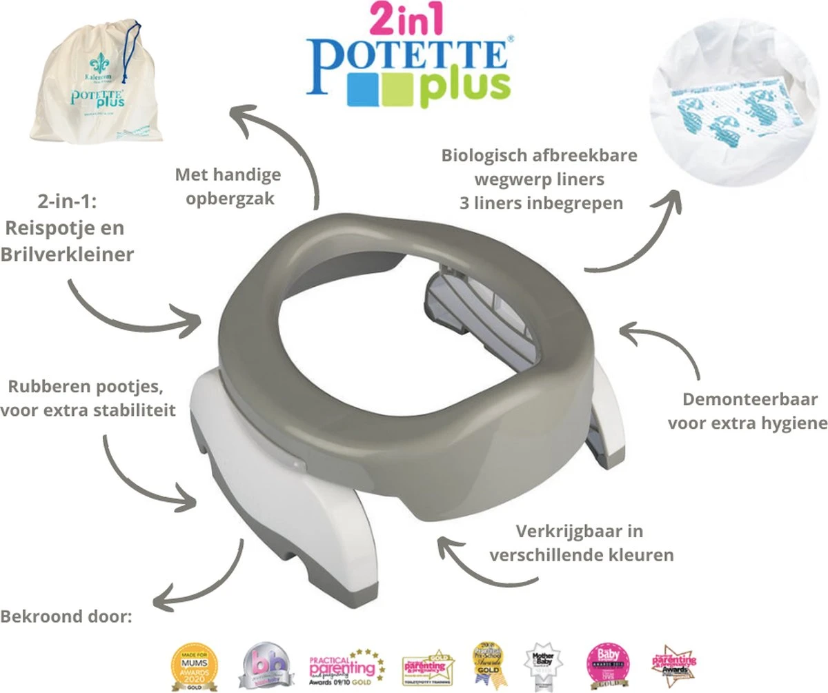 Potette Plus 2-in-1 Reispotje - Grijs - Afbeelding 2