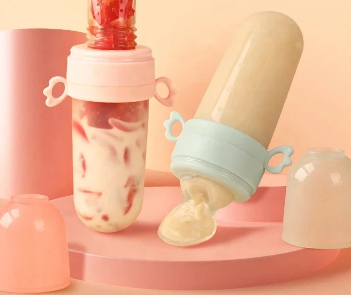 BIBI Siliconen Baby Voeding Lepels - 2 Verschillende Opzetstukken - Afbeelding 4