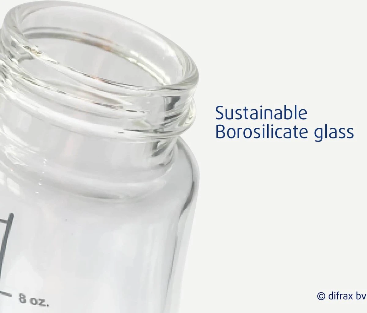 Difrax Glazen Babyfles 250 Ml Natural - Anti-Colic - Blauw - 1 Stuk - Afbeelding 10