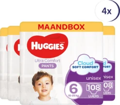Huggies Luierbroekjes - Maat 6 (15 Tot 25 Kg) - Ultra Comfort - Unisex - 432 Stuks (16x27)- Maandbox