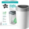 Tommee Tippee Simplee Sangenic Luieremmer, Milieuvriendelijker Systeem, Inclusief 1 Navulcassette Met Duurzaam Geproduceerde Antibacteriële GREENFILM, Grijs