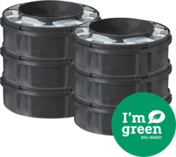 Tommee Tippee Twist & Click Milieuvriendelijke Luieremmer Navulling - Duurzaam Geproduceerde Greenfilm - 6 Stuks