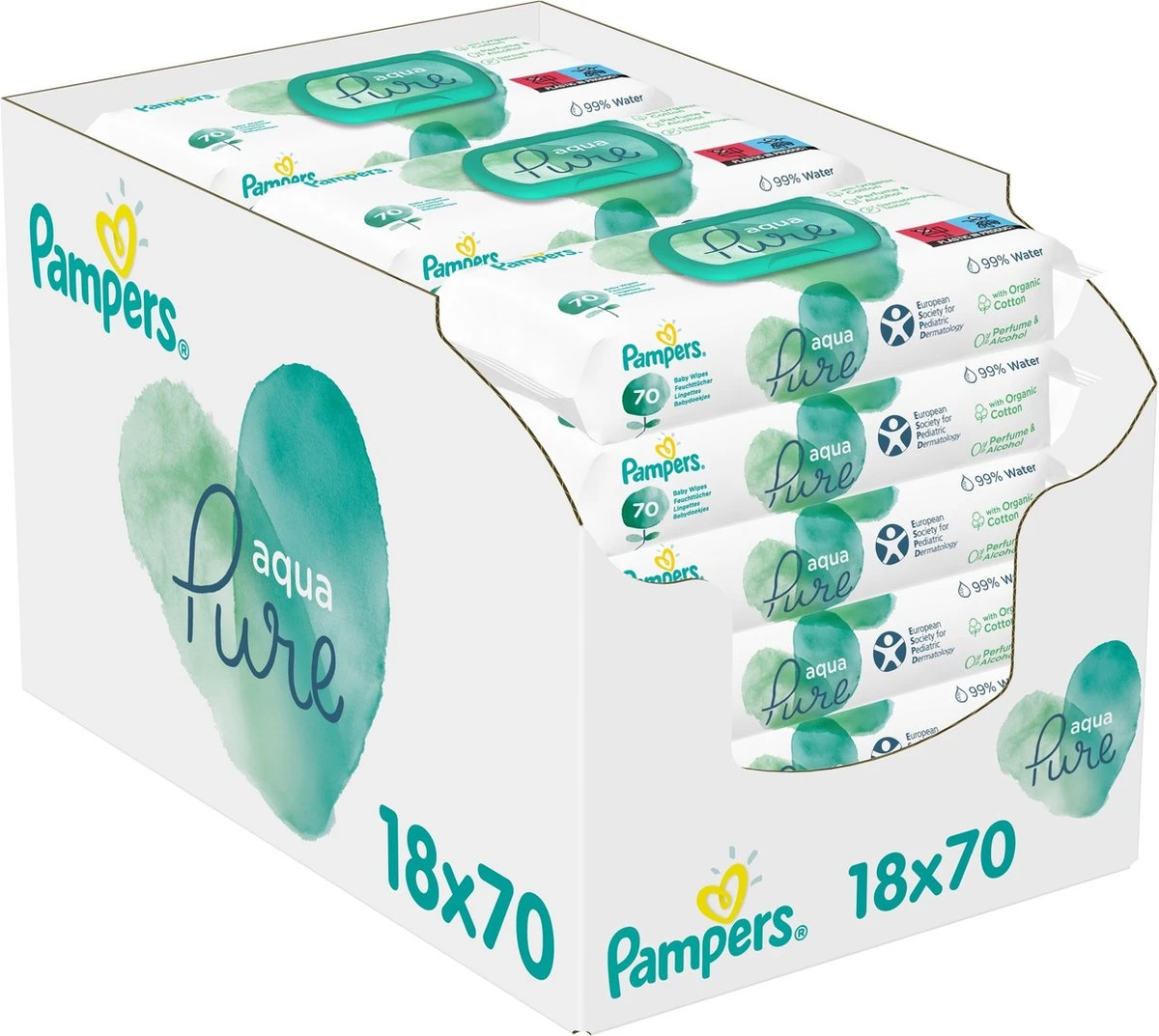 Pampers® Pampers Aqua Pure Billendoekjes – 1260 Doekjes - Afbeelding 10