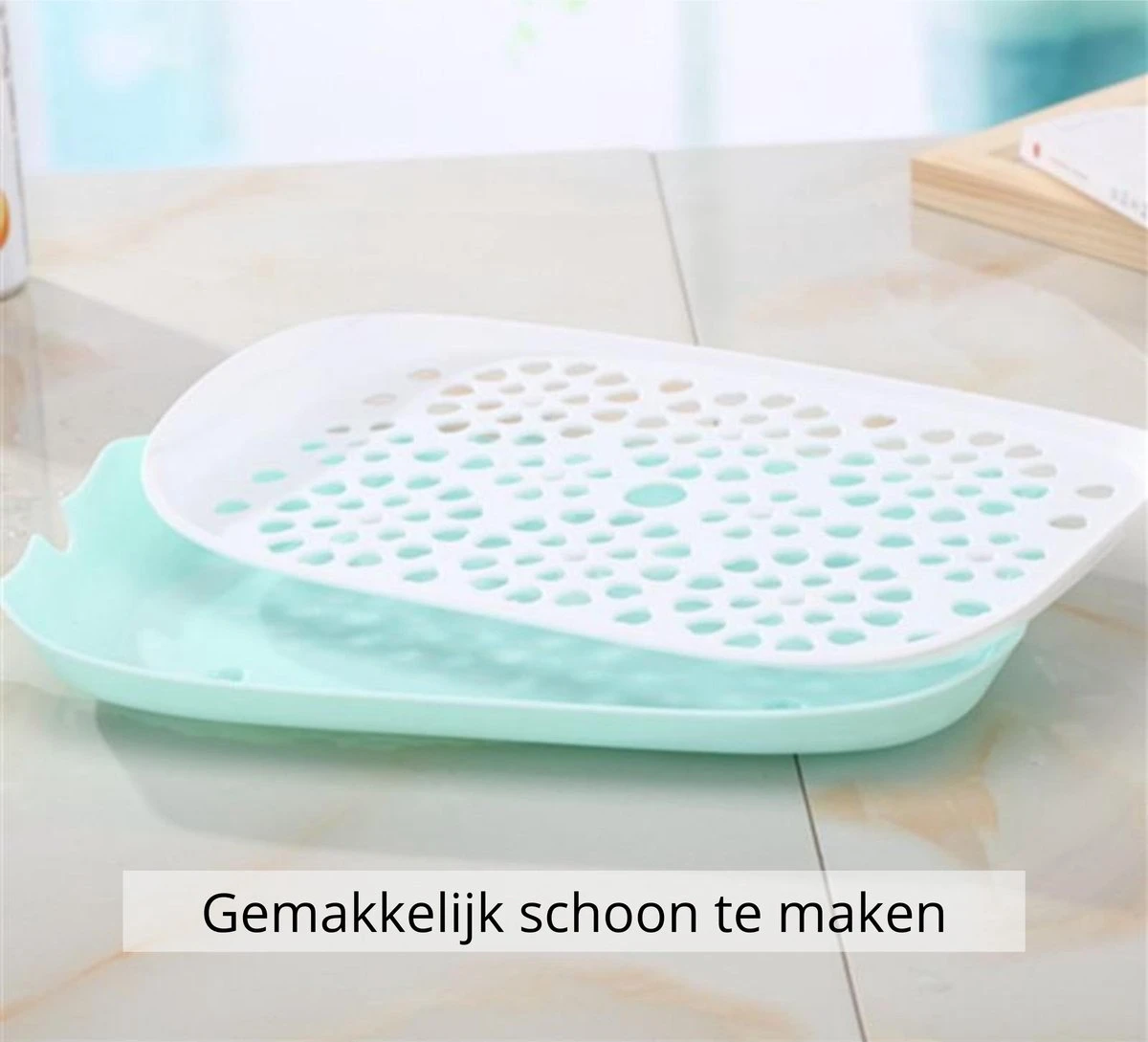 Flessen Droogrek Inclusief Borstelset - Afdruiprek Babyflessen Met Flessenborstels - Flessendroogrek Met Lekbak - Mint - Afbeelding 8
