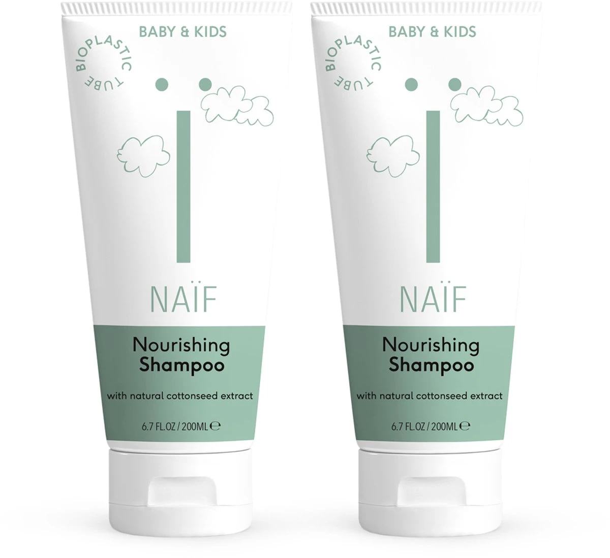 Naïf Voedende Shampoo - Baby En Kids - 2x 200ml - Met Natuurlijke Ingrediënten