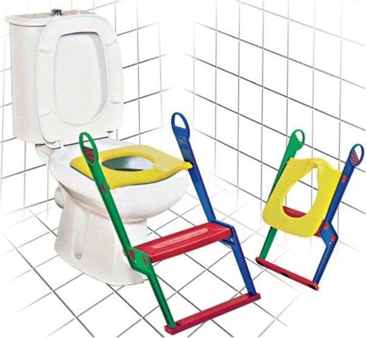 Motek® - WC Verkleiner - Wc Verkleiner Met Trapje - Toiletverkleiner - Toilettrainer - Wc Verkleiner Opvouwbaar - 2 Tot 7 Jaar - Trainer Met Opstapje - Afbeelding 4