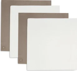 Jollein Hydrofiele Doek Small Bamboe Katoen 70x70cm - Biscuit/Ivory - 4 Stuks