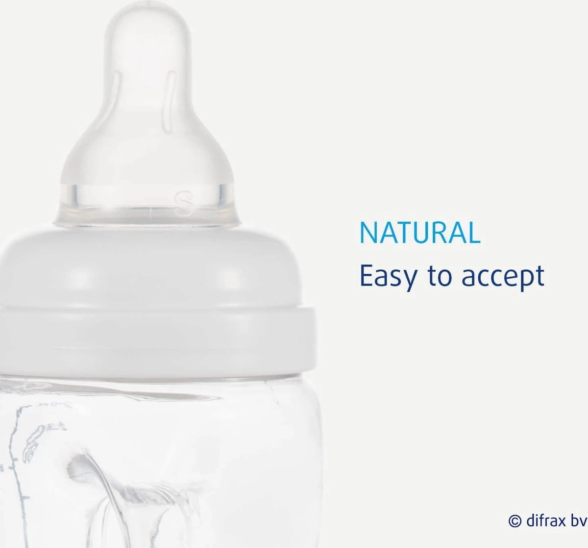 Difrax Handgreep Babyfles 240 Ml Natural - Anti-Colic - Raspberry/|Roze - Afbeelding 2