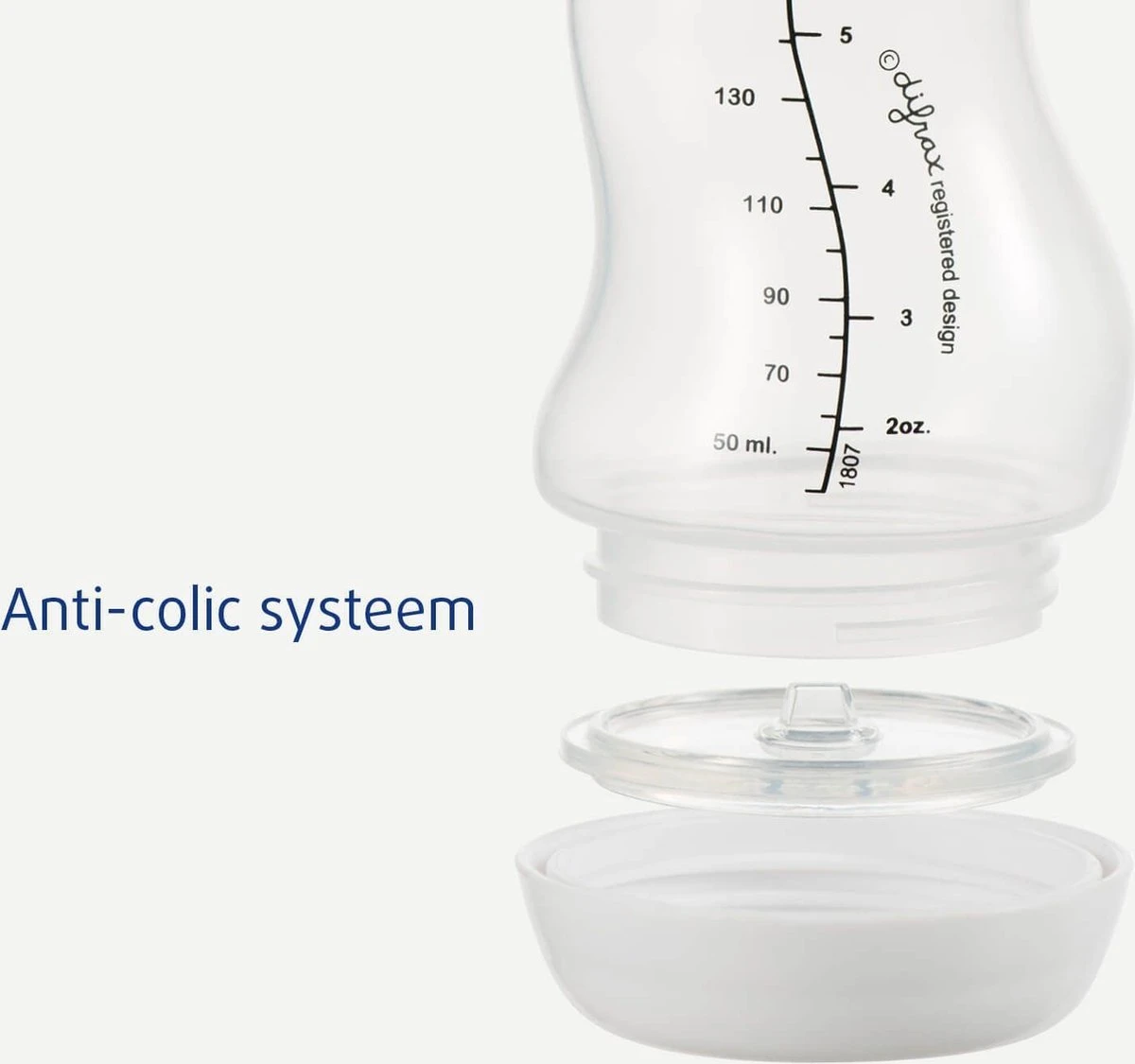 Difrax - S-Fles Duopack - Wit/Blauw - 250ml - 0+ Maanden - Afbeelding 10