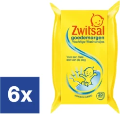 Zwitsal Goedemorgen Vochtige Washandjes - 6 X 20 Stuks - Voordeelverpakking
