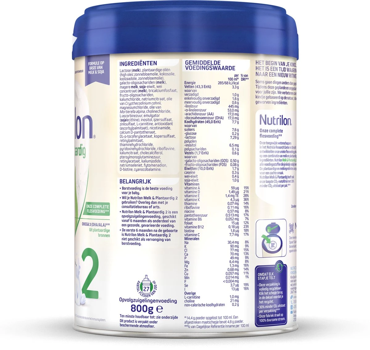 Nutrilon Melk & Plantaardig 2 - Opvolgzuigelingenvoeding 6-12 Maanden - 800 Gram - Afbeelding 6