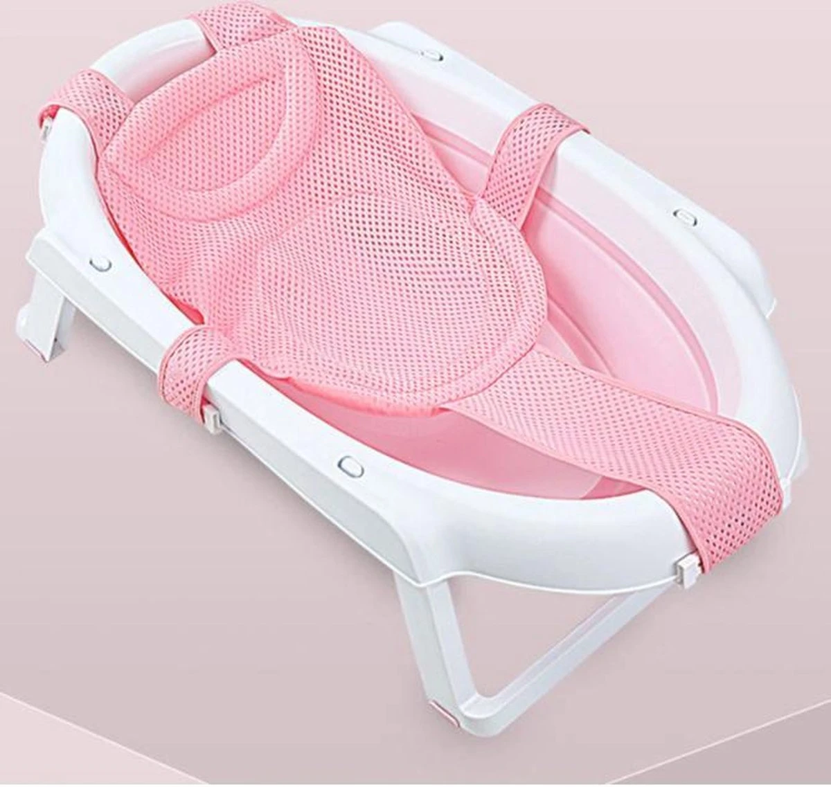 Verstelbare Antislip Baby Bad Kussen (Roze) Model 2023 - Baby Bad Kussen - Antislip Kussen - Geschikt Voor Ieder Baby Badje! - Afbeelding 2
