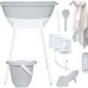 Bad- En Verzorgingsset Luma Hydrofiel Light Grey/Starterset Wit 6-delig