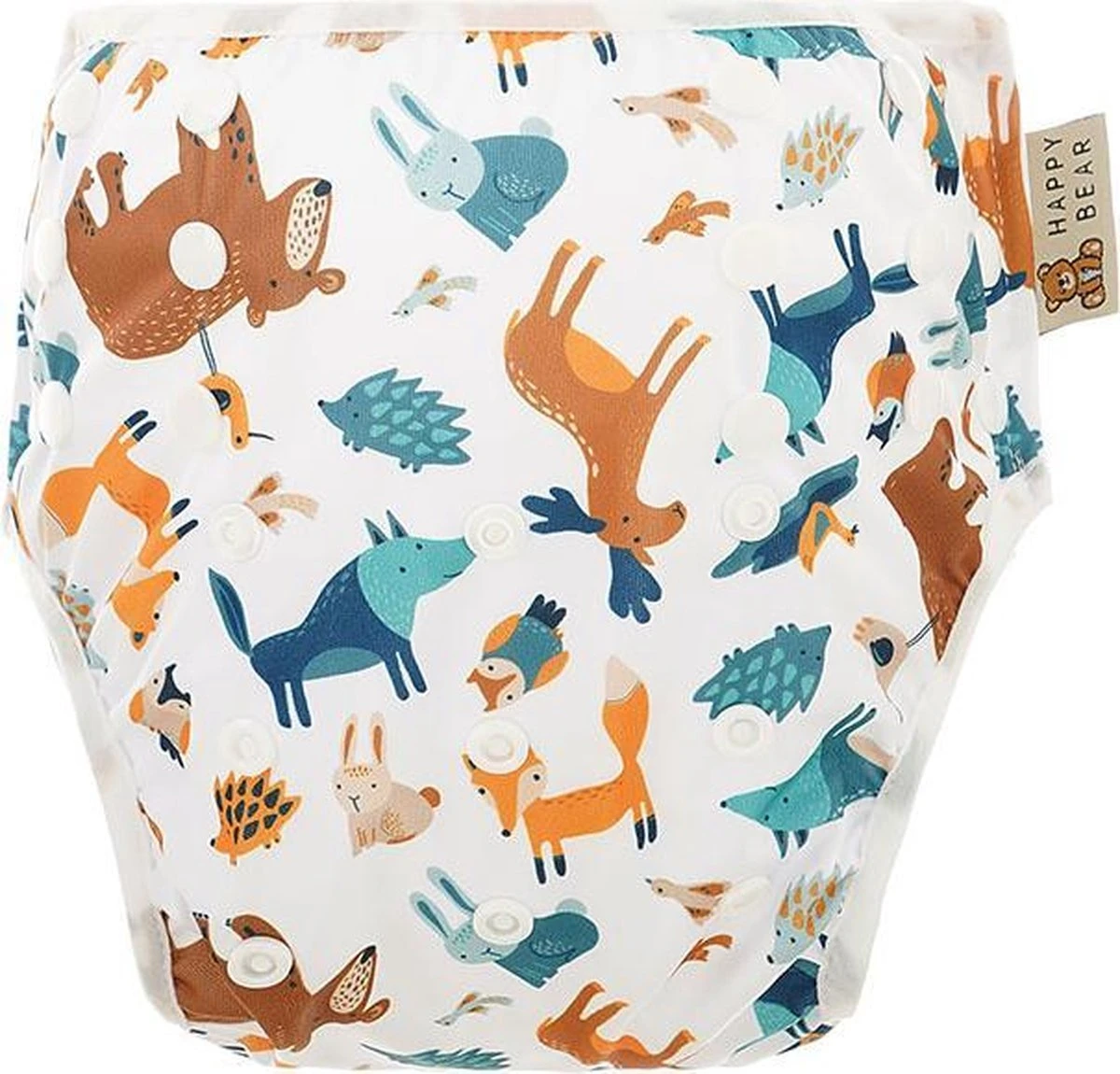 HappyBear - Zwemluier Bosdieren | 0-3 Jaar - Wasbaar - Onesize