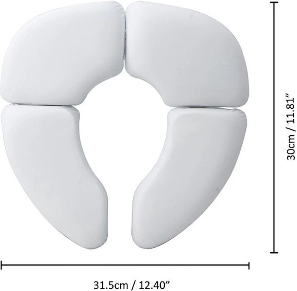 IBright Opvouwbare WC Verkleiner - Toilettrainer -Zachte Toilet Zitje - Toiletbril Verkleiner - Kinder WC Bril - Inclusief Draagtas - Wit - Afbeelding 3