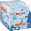 Huggies Billendoekjes - Pure 99% Water - 18 X 56 Stuks - 1008 Doekjes - Voordeelverpakking