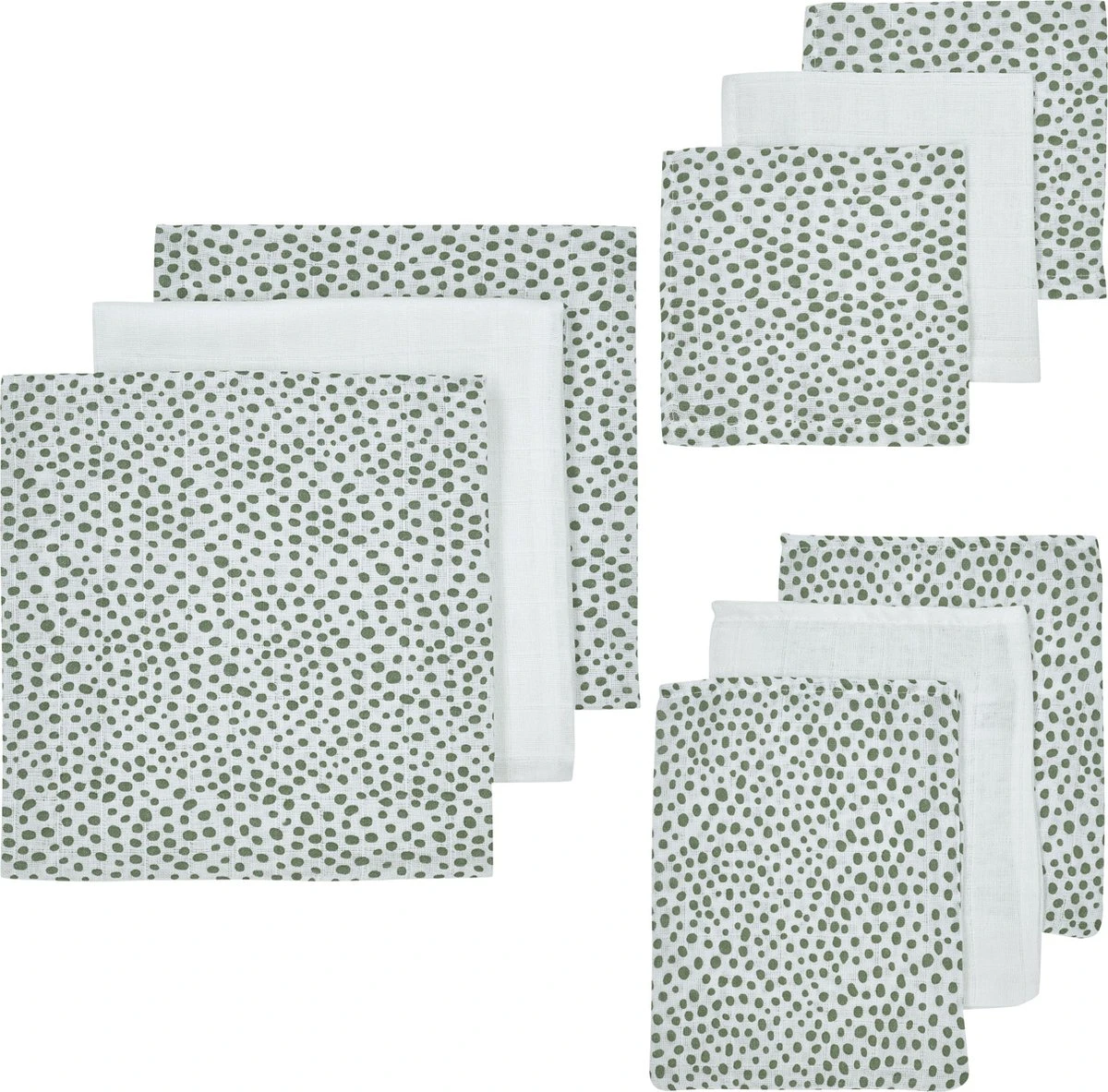 Meyco Cheetah Starterset - 9-pack - Hydrofiel - Forest Green