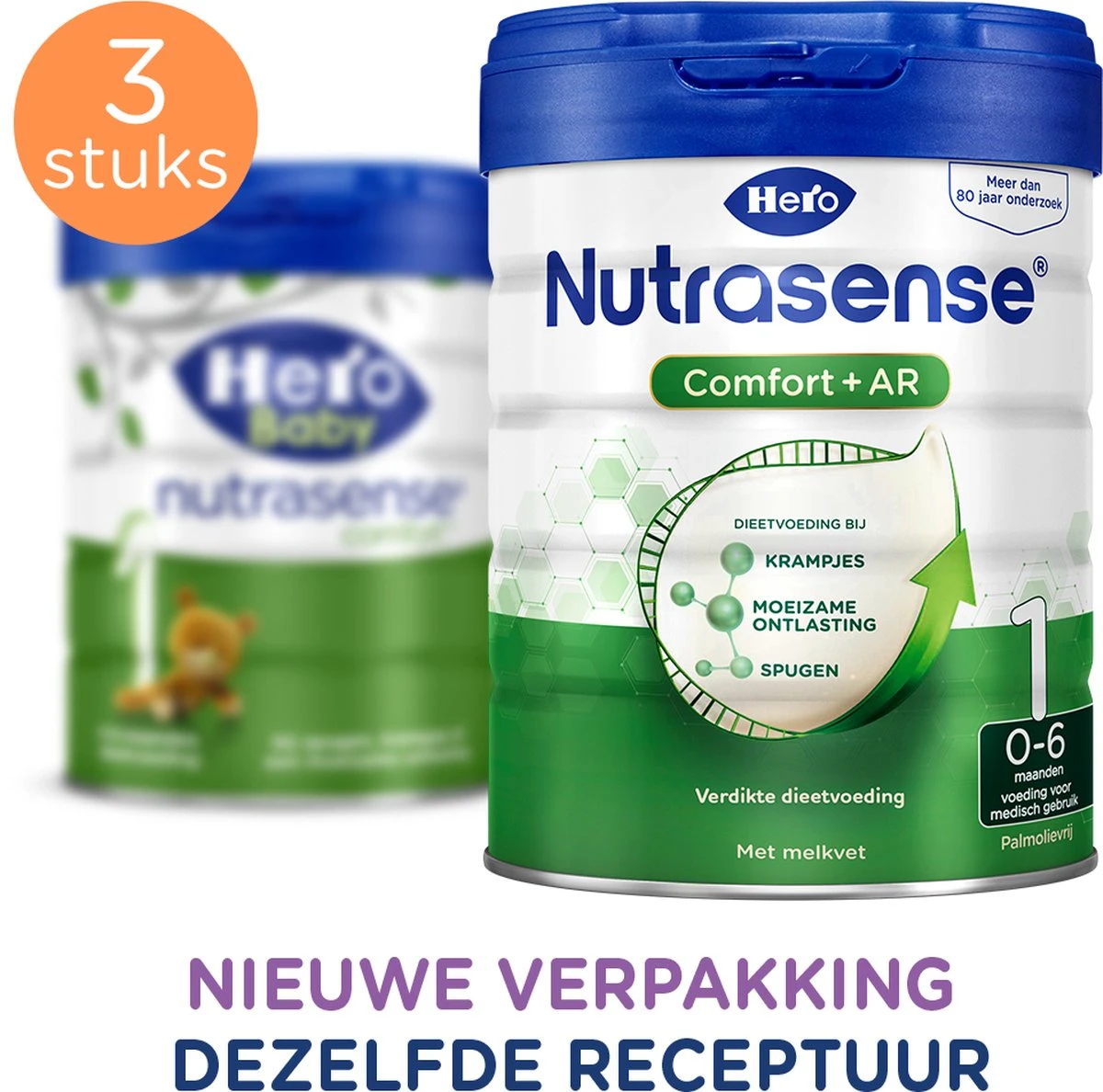 Hero Baby Nutrasense Comfort+ 1 - Flesvoeding Van 0 Tot 6 Maanden - 3 X 700 Gram