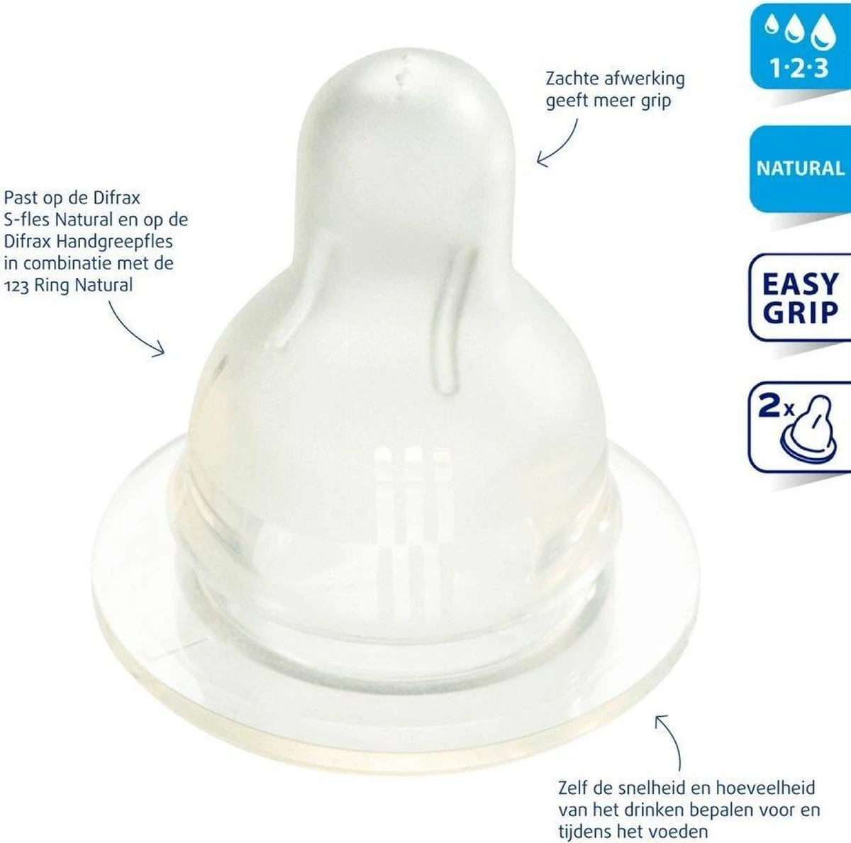 Difrax 1-2-3 Doseerspeen Natural - 2st - Afbeelding 8