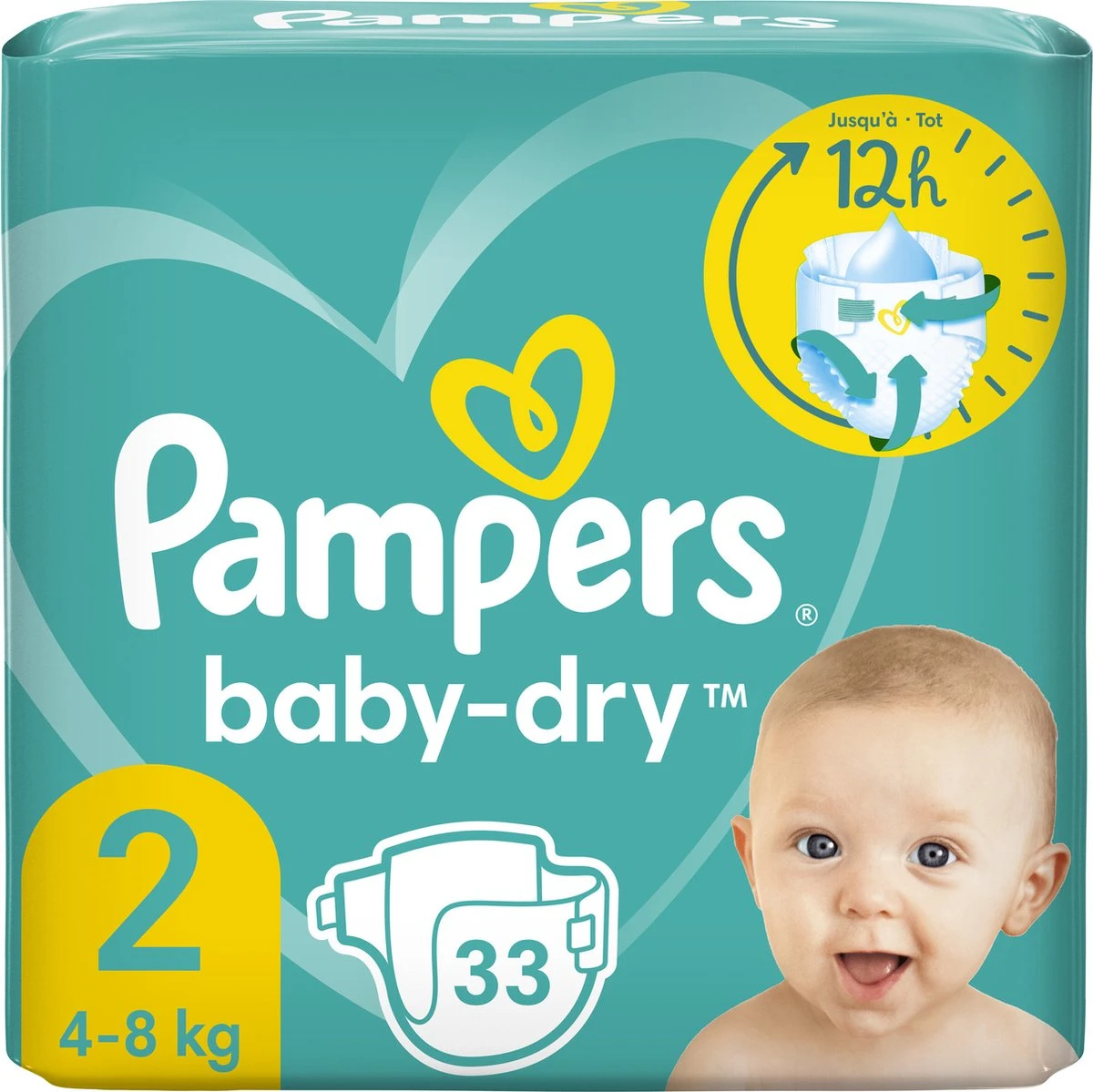 Pampers® Pampers - Baby Dry - Maat 2 - Mega Pack - 66 Luiers - Afbeelding 2