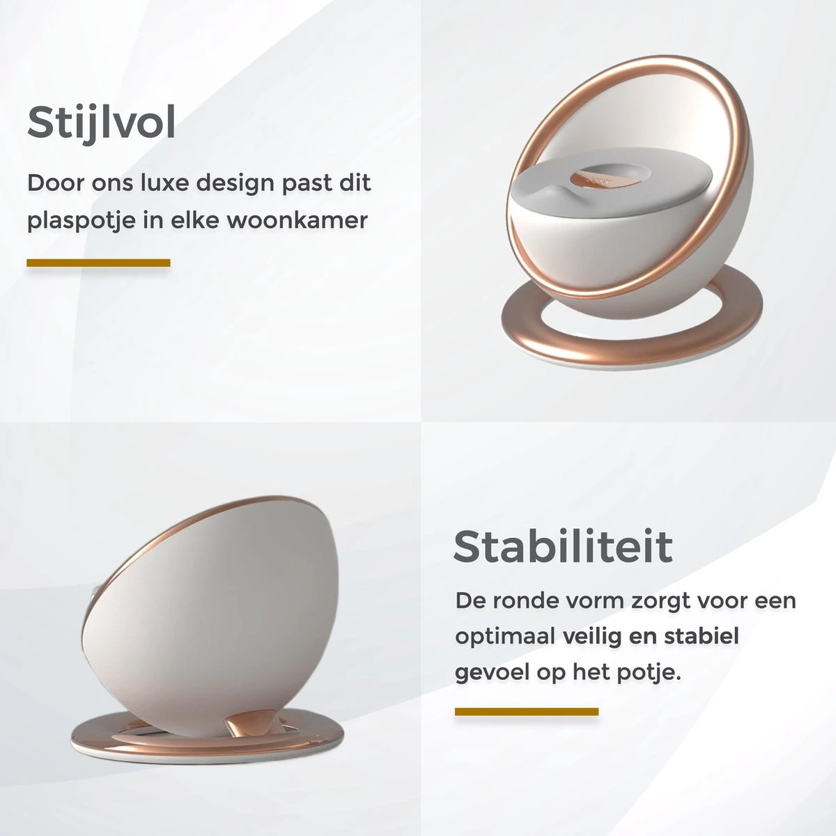 XIORI-SEMS - Plaspotje - Potje Peuter - Potje - WC Verkleiner - WC Potje Peuter - Toilet - Zindelijkheid - Toilettrainer - Wit Met Goud - Design - Jongens En Meisjes - Kraamcadeau – Kraamvisite – Babyshower – Verjaardag - Cadeau - Potje Goud - Afbeelding 6