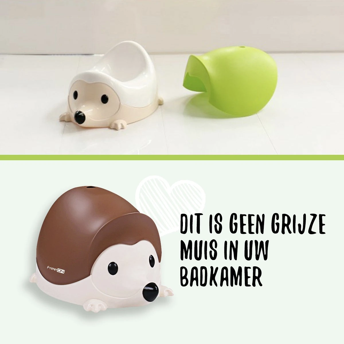 FreeON Potty Egel - Toilettrainer - WC Trainer - Plaspotje - Bruin - Afbeelding 3