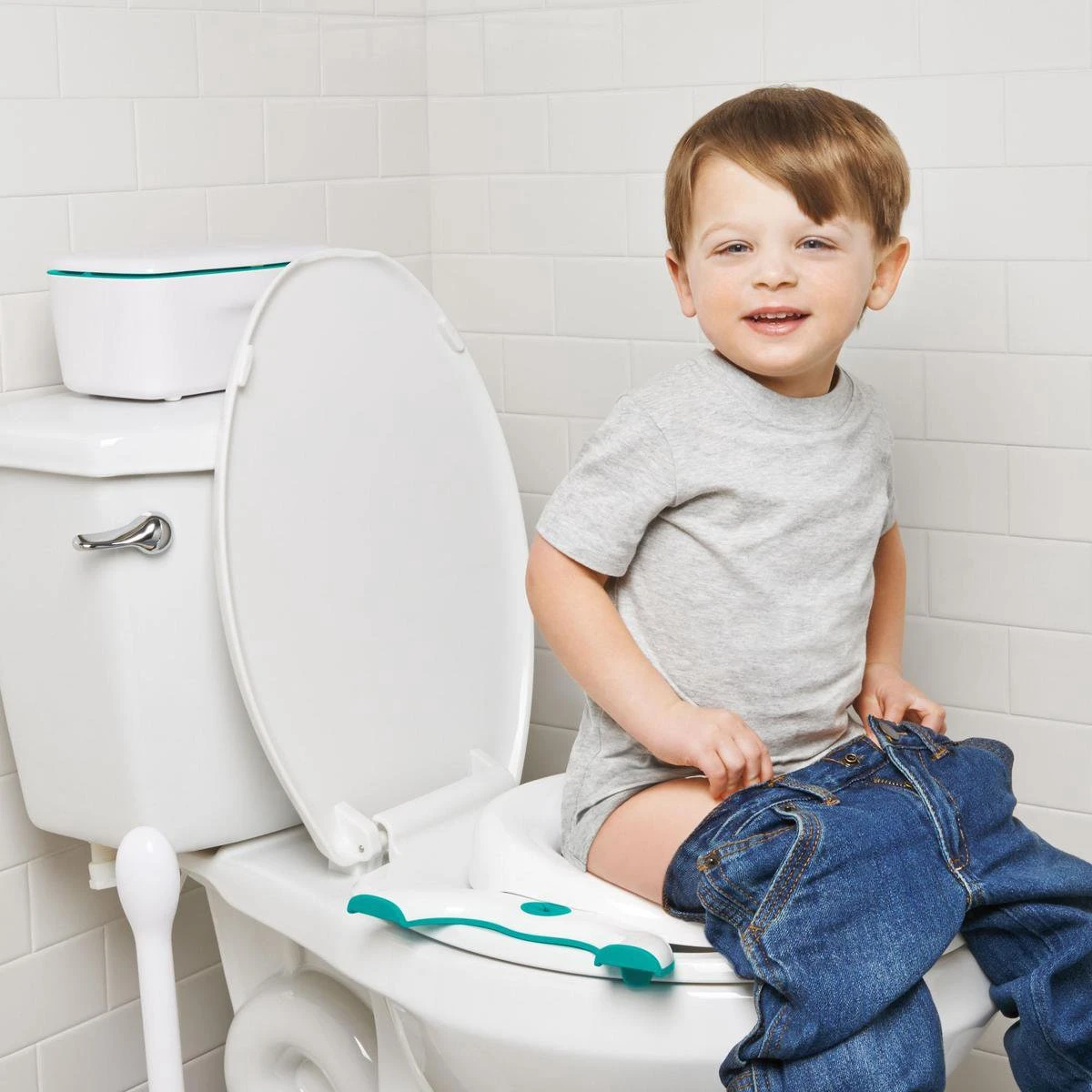 OXO Tot 2-in-1 Plaspotje En WC Verkleiner - Plaspotje Voor Onderweg - Potjes - Potje Peuter- Wit/Teal - Afbeelding 6