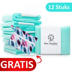 Pure Sensation Luieremmer Navulling - 12 Stuks - Geschikt Voor Korbell - Inclusief Extra Luier Etui - Navullingen 15/16 Liter - Luieremmer Zakken - Luieremmernavullingen - Luieremmers - Korbell Luieremmer – Luierzakjes Wegwerp - Korbell Navulling